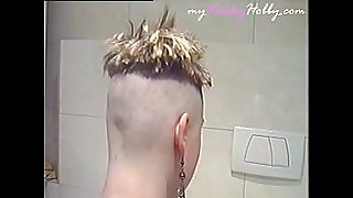 myKinkyHobby.com video: Headshave and cumshot of the Kinkest Hairdresser Student