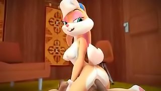 Lola Bunny riding on the cock