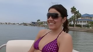 Lesbian Babes On The Yacht Suck Nipples And Show Ass