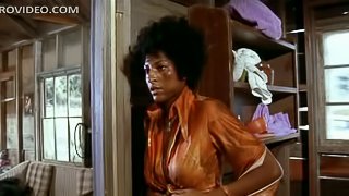 Insanely Busty Ebony Babe Pam Grier Unties Herself In Ragged Clothes