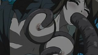 Caught hentai girl gets fucked by monster and tentacles