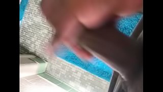 Dorm bathroom masturbation