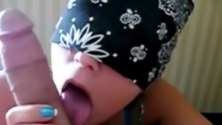 Sweet homemade blowjob by sexy brunette