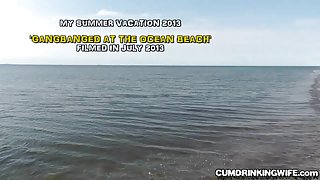 Slutwife creampied by strangers at the beach
