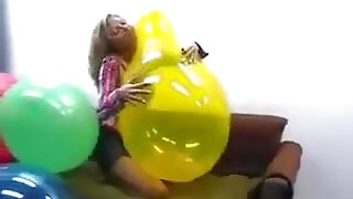 Huge 24 balloons getting popped