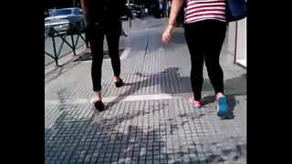 Greek Mom and NOT her daughter walking