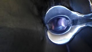 speculum stretching my pussy with creampie