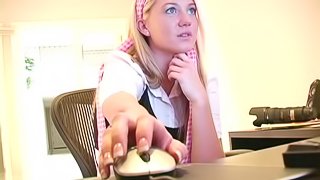 Pretty Alison Angel Masturbates Her Pussy At An Office