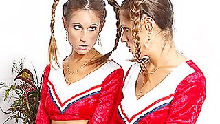 Hot Lesbian Scene With Twin Cheerleaders