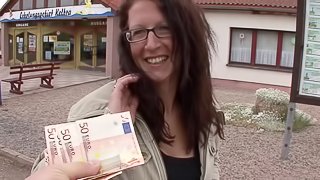 Desperate times make this pretty redhead fuck for money