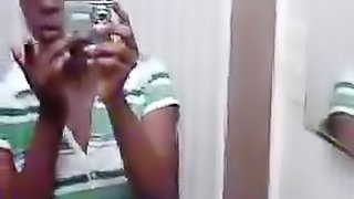 Black girl self shot in mirror