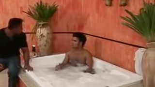 Two hot latinos doing barebacked sex in the bathroom